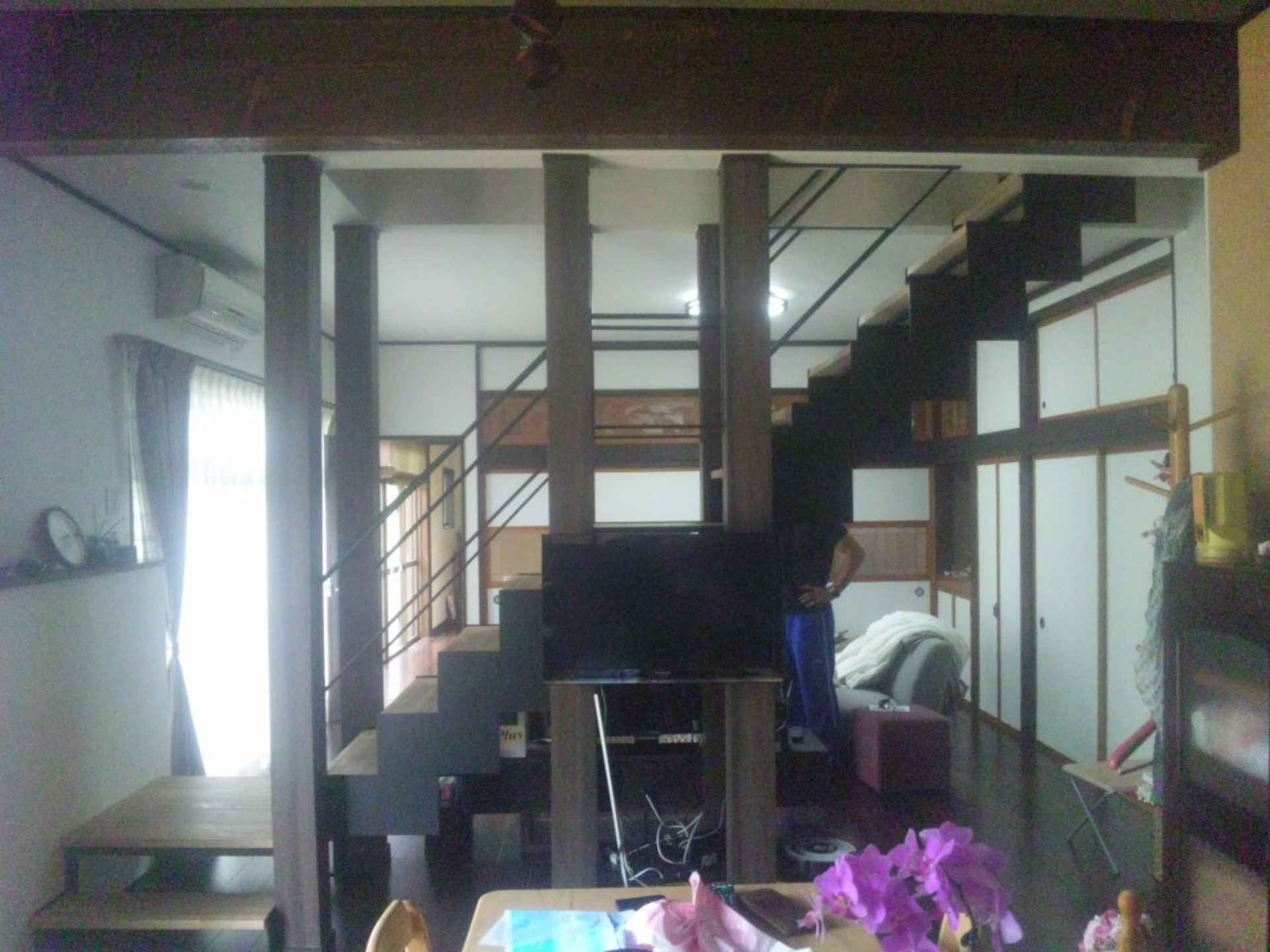 リビングリフォーム 和室とホールとキッチンの結合①